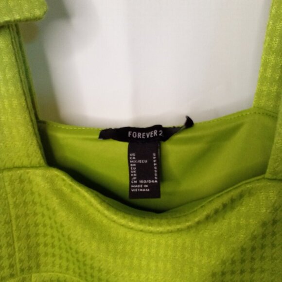 Forever 21 Overall Dress Women S Adjustable Sleeveless Pleated Green - Picture 11 of 16